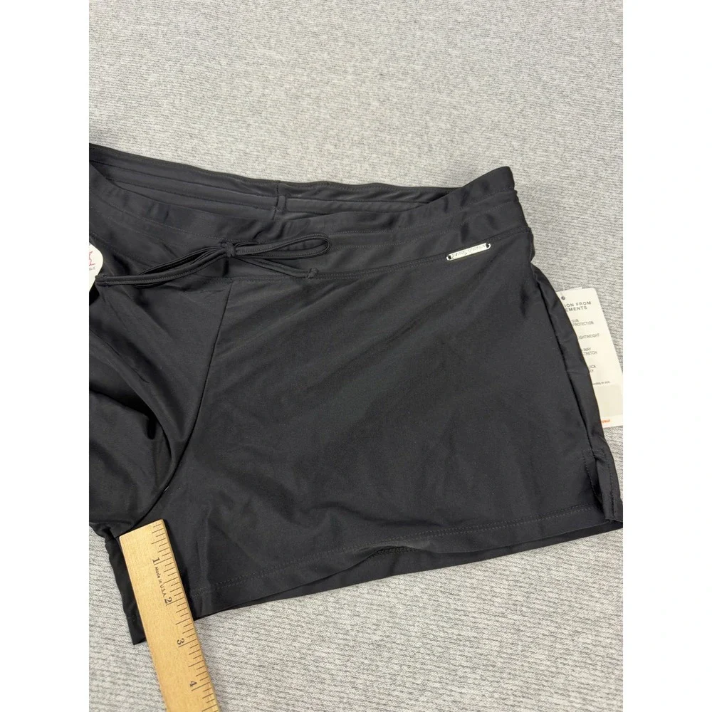 ZeroXposur Womens XL Sun Smart Action Shorts Black Swim Bottoms UPF 30+ MSRP $49